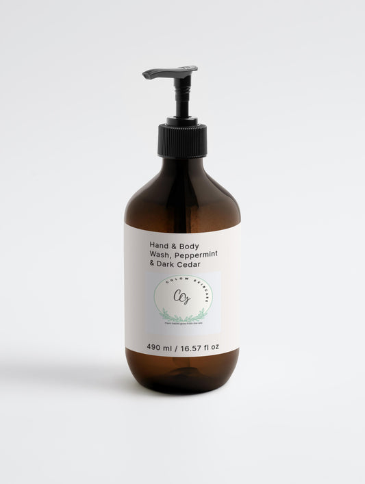 Hand & Body Wash, Peppermint & Dark Cedar  490 ml / 16.57 fl oz